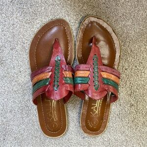 Kalli Leather Colorful Sandals Size 7